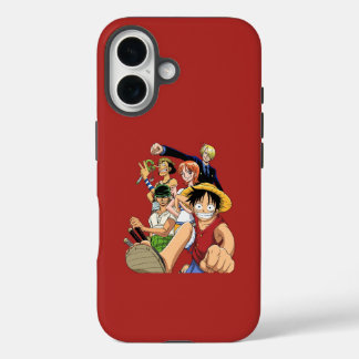 麦わらの一味 クラシック・クルー 赤 アニメスマホケース iPhone 16ケース