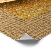 麦わら帽子とラベンダーの花写真芸術 ポスター (角)