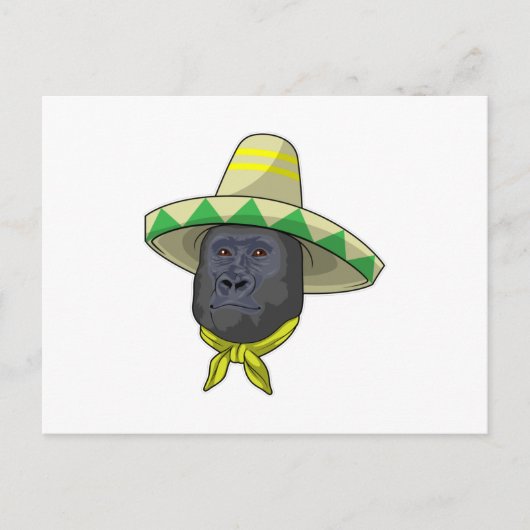 麦わら帽子のサル ポストカード (正面)