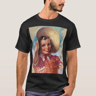 麦わら帽子の少女 Tシャツ