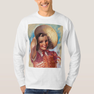 麦わら帽子の少女 Tシャツ
