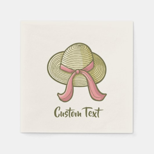 麦わら帽子イエロー スタンダードカクテルナプキン (正面)