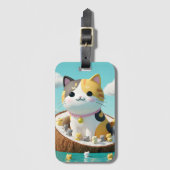 麦わら帽子タンクトップ付き可愛いハムスター – おもしろい&カシュア ラゲッジタグ (正面縦)