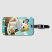 麦わら帽子タンクトップ付き可愛いハムスター – おもしろい&カシュア ラゲッジタグ (正面横)