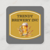 麦入りビールのビールグラス スクエア名刺 (正面)