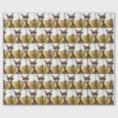 麦熱狂するわら帽子をかぶったロバ ラッピングペーパー (フラット)