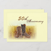 麦畑のカウボーイ　50周年結婚記念日 招待状 (正面/裏面)