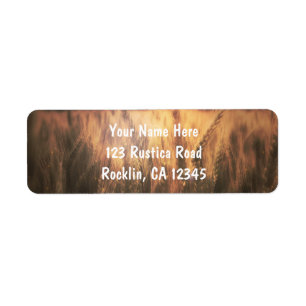 麦畑のラスティックカントリーウェディング招待状 ラベル