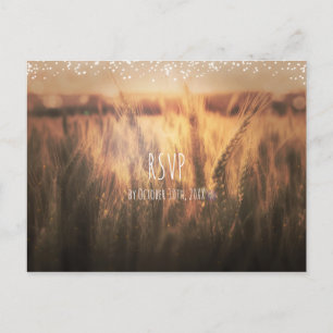 麦畑のラスティックカントリーウェディング・返信ハガキ インビテーションポストカード