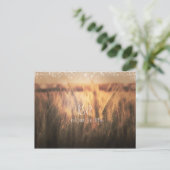 麦畑のラスティックカントリーウェディング・返信ハガキ インビテーションポストカード (スタンド正面)