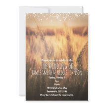 麦畑のラスティックカントリー結婚式招待状