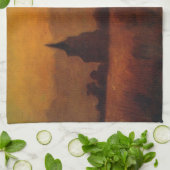 『麦畑の古塔』(ばくがたのことう) by ヴィンセント・ファン・ゴッホ キッチンタオル (折り畳み)