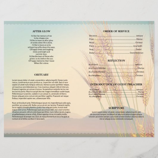 麦畑の葬儀テンプレート (裏面)