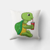 麦藁でジョッキを飲む亀 クッション (裏面)