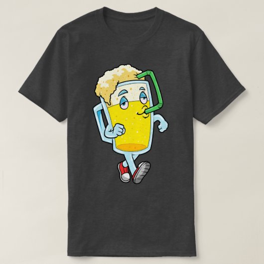 麦藁入りビール1杯 Tシャツ (デザイン正面)