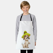 麦藁帽子をかぶったメキシコ人の犬 エプロン (着用した状態)