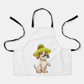 麦藁帽子をかぶったメキシコ人の犬 エプロン (正面)