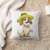 麦藁帽子をかぶったメキシコ人の犬 クッション (ブランケット)