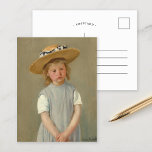 麦藁帽子をかぶった子ども |メアリー・カッサット ポストカード<br><div class="desc">米国の印象派の画家、メアリー・カッサットによる麦藁帽子の子供(1886)。オリジナルのアートワークはキャンバスに描かれた油絵で、大きすぎる麦藁帽子の若い女の子のポートレートを描き、灰色の前髪を着ている。この少女の顔に対する真剣な表現は、これ絵画はカッサットの他の同様の小さな女の子のポートレートから離れている。デザインツールを使用してイメージのカスタム文字を追加したり、イメージをカスタマイズする。</div>