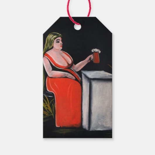 麦角入りビールの湾曲した女性 ギフトタグ (正面)