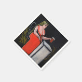 麦角入りビールの湾曲した女性 スタンダードカクテルナプキン (角)