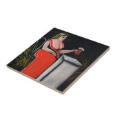 麦角入りビールの湾曲した女性 タイル (側面)