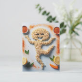 麺おもしろい人食品アート ポストカード (スタンド正面)