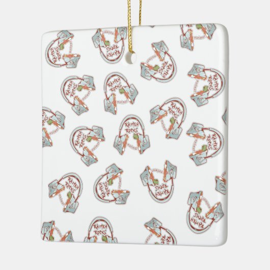 麺おもしろい碗ヘッドホン音楽とラーメン セラミックオーナメント (左)