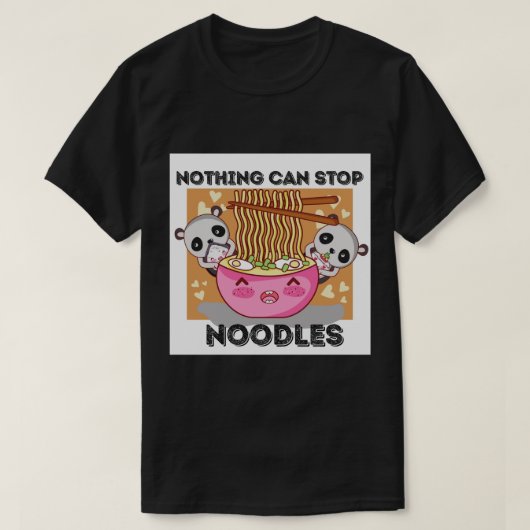 麺がストップ無い Tシャツ (デザイン正面)