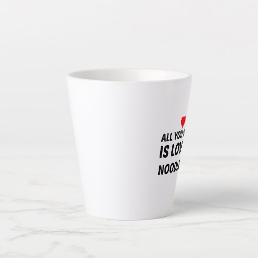 麺と愛 カフェラテマグ (正面)