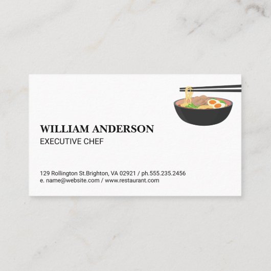 麺と箸 | レストラン 名刺 (裏面)