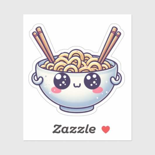 麺のかわいい シール (シート)