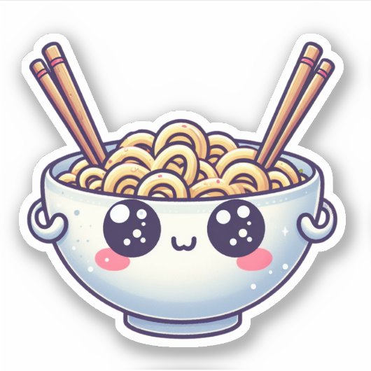 麺のかわいい シール (正面)