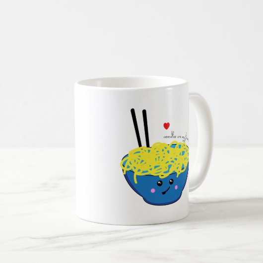 麺は私の友達ラーメン愛好家かわいいかわいい コーヒーマグカップ (正面右)