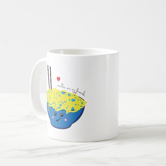 麺は私の友達ラーメン愛好家かわいいかわいい コーヒーマグカップ (正面左)