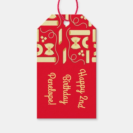 麺パスタキッド1st誕生日パーティー イタリアン ギフトタグ (正面)