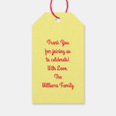 麺パスタキッド1st誕生日パーティー イタリアン ギフトタグ (裏面)