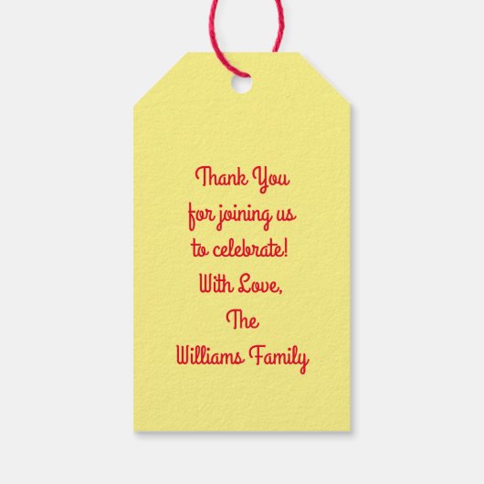 麺パスタキッド1st誕生日パーティー イタリアン ギフトタグ (裏面)