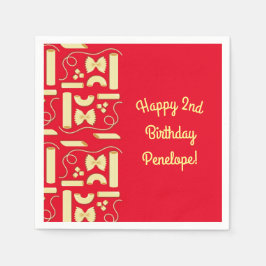 麺パスタキッド1st誕生日パーティー イタリアン スタンダードカクテルナプキン