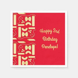 麺パスタキッド1st誕生日パーティー イタリアン スタンダードカクテルナプキン