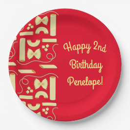 麺パスタキッド1st誕生日パーティー イタリアン ペーパープレート