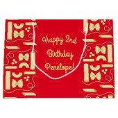 麺パスタキッド1st誕生日パーティー イタリアン ラージペーパーバッグ (正面)