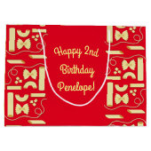 麺パスタキッド1st誕生日パーティー イタリアン ラージペーパーバッグ (裏面)