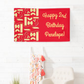 麺パスタキッド1st誕生日パーティー イタリアン 横断幕 (インサイチュ)