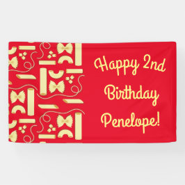 麺パスタキッド1st誕生日パーティー イタリアン 横断幕