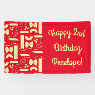 麺パスタキッド1st誕生日パーティー イタリアン 横断幕