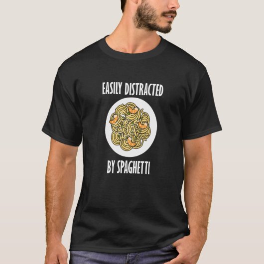 麺パスタ食品に気を取られイタリアンる Tシャツ (正面)