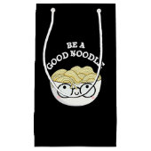 麺プリンおもしろいダークBGの良い麺のボウル スモールペーパーバッグ (正面)