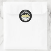 麺プリンおもしろいダークBGの良い麺のボウル ラウンドシール (バッグ)