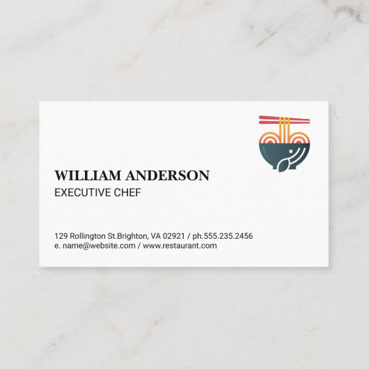 麺器と箸 |木目 名刺 (裏面)